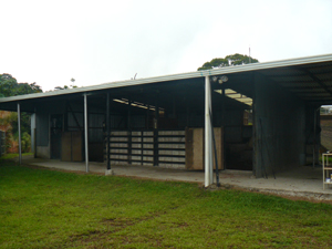 The excellent horse barn is on a knoll with the exercize ring. 