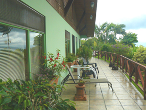 A lakeview patio spans the entire front of the house. 