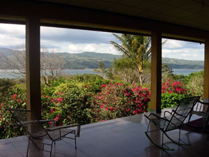 The wrap-around veranda takes advantage of an amazing panoramic view. 