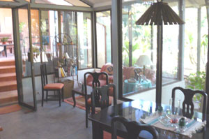 The living and dining areas are bright and area and located beside the kitchen for convivial cooking and entertaining. 