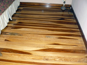 Fine materials in the house include this coresia-wood floor in one of the ensuite bedrooms.