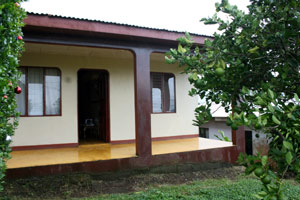 The porch is a nice place to relax and look at the mountain views. 