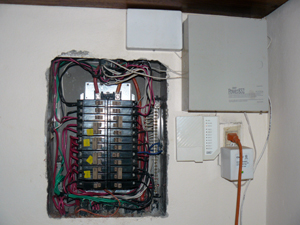 The electrical systems in the house include cable outlets in each room and a central alarm system. 