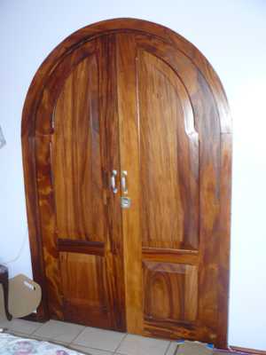 the home has a numerous fine examples of woodwork including this door in the master suite.