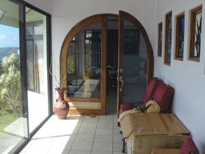 The sun room connects the central area to the master suite.