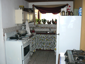 The kitchen is modern and fully outfitted.