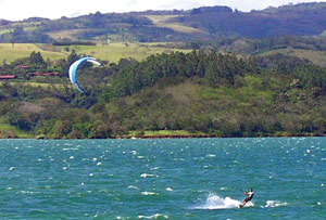 This is the windsurfing end of the lake.