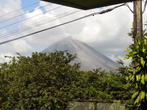 This view of Volcano Arenal is taken from the second-floor deck.