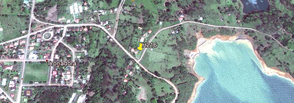 Google Earth image of 2010 shows location of home between Tronadora and lake.