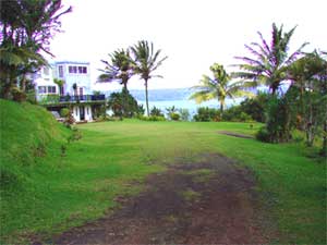 A private lane leads to the secluded house.