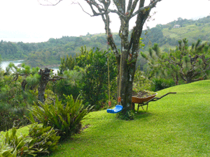 The landscaped grounds with broad lawns are great for children's play.