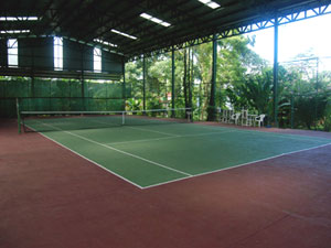 There are both indoor and outdoor tennis courts.