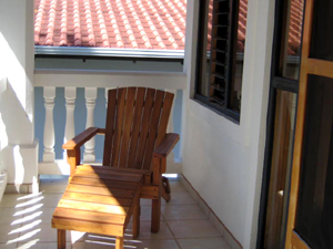 The master suite has a veranda from which there is an excellent view of the bay.