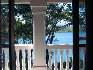 The view of the bay from the second-floor master suite. 