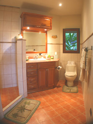 The bathrooms are creatively and lavishly fitted into the octagonal design.