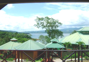 A view of neighbors and lake from the house.