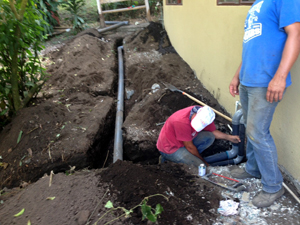 Extensive work has been done on a complete new sewage system. 