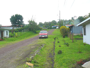 100 yards uphill is the paved highway that runs through San Luis to Tilaran.