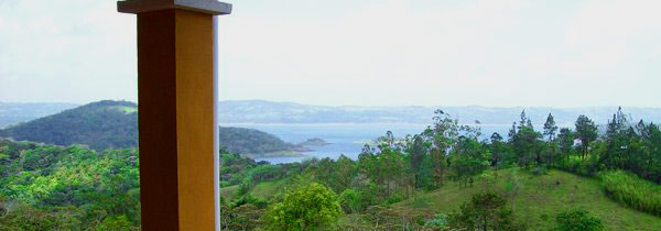 From atop a bluff near Aguacate, the home has great views of the lake. 