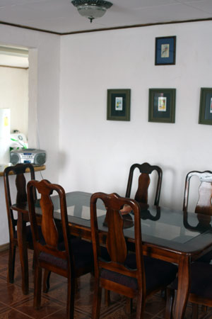 The remodel and its furnishings such as the dining room are up to North American standards.