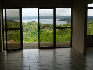 There's a wide lake view even from the kitchen.