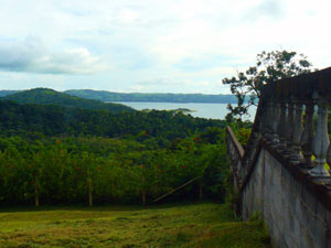 This photo from beside the northern neighbor's wall shows a fine view of the lake.