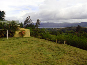 The view to the south from the lot includes Lake Arenal.