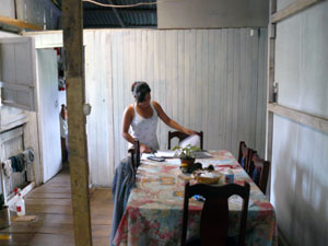 The is the dining area beside the kitchen.