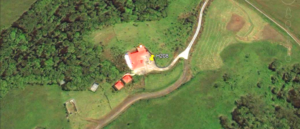 The home and other buildings as seen by Google Earth satellite photo.