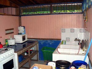 The kitchen comes with major appliances.