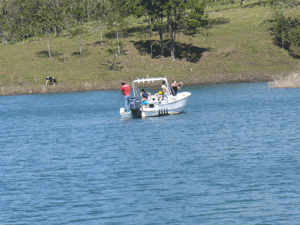 Right out in front of the property, anglers fish for tilapia.