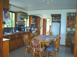 The kitchen fills one end of the open-plan main living area.