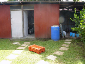 There plenty of storage in the bodega at rear of the yard. 