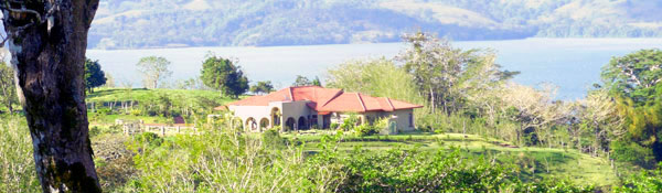 The home can be een from the tourist viewpoint high above on the lake highway. 