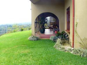 The garden veranda on the lake side of the house has an outside entry on the north end.  