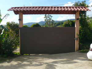 A formidable porton or gate with a huge sliding metal door is an important security feature.