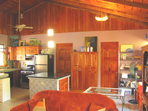 The kitchen area of the open-plan interior.