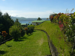 This grassy lane leads to the shop and apartment, the stables, and the lower levels. 