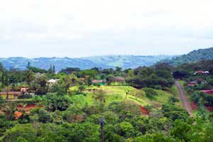 Aguacate ripples atop rolling hills overlooking the northwest end of the lake. 