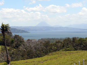 Arenal Volcano is visible from the Sabalito area.