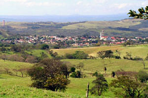 Tilaran is seen here from the Monteverde road to the east.