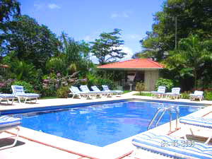 One of two swimming pools at the community