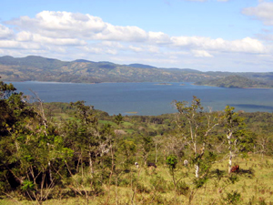 This view east has a great view of Lake Arenal and Santa Elena Island.