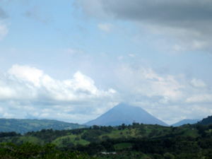 Arenal Volcano, at the southern end of the lake, is an impressive sight from the 2 lots.