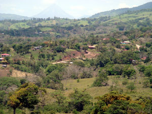 Here's another view of the general terrain where the lots are with Arenal Volcano in the distance.