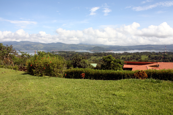 The views stretch far to the north and south on the 20-mile-long Lake Arenal