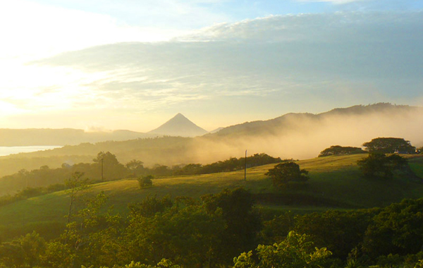 Arenal Volcano as seen from San Luis area. 