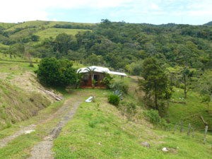 From the lake highway, this driveway leads down to the current small house. 