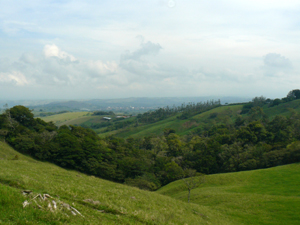 The lots are high enough to have a view over the hilltop town of Tilaran.