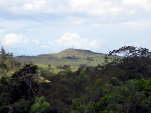 Showing the nearness to Tilaran, this view is of the notable cross-topped moutain just on the other side of the town. 